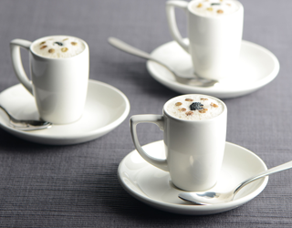 Recipe - Puy lentil soup with a cappuccino truffle foam Recipe - Puy lentil soup with a cappuccino truffle foam