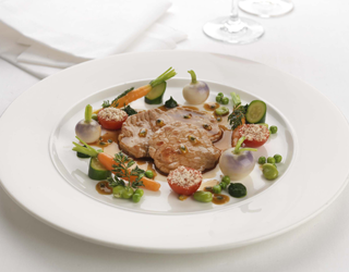Recipe - Pan-fried veal piccata with baby vegetables and citrus sauce Recipe - Pan-fried veal piccata with baby vegetables and citrus sauce