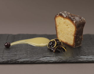 Recipe - Olive oil cake, lemon curd and blueberry compote Recipe - Olive oil cake, lemon curd and blueberry compote