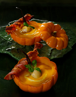 Recette - Crème de potirmarron à la vanille et aux châtaignes Recette - Crème de potirmarron à la vanille et aux châtaignes