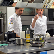 Chef Marco Sáenz and his assistant Rodrigo Aguilar