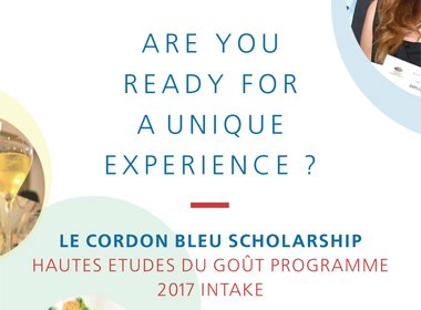 Win Le Cordon Bleu scholarship for the Hautes Etudes du Goût 2017 programme 