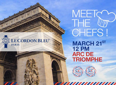 Le Cordon Bleu celebrates the third edition of the Goût de France event on top of the Arc de Triomphe