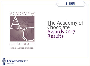 Le Cordon Bleu London alumni honoured at the prestigious Academy of Chocolate Awards 2017
