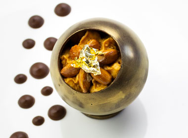 Easter Recipe | Chocolate Sphere with Caramel Mousse and Nut Brittle 