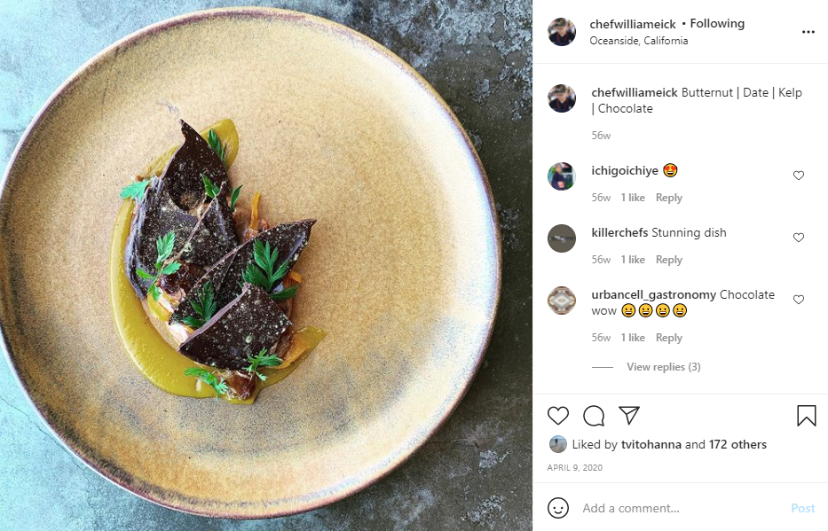 Kelp in Fine Dining by @chefwilliameick on Instagram