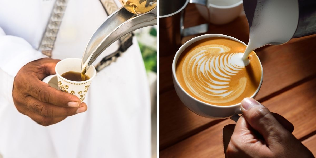 Coffee from around the world: Arabic Coffee & a Latte