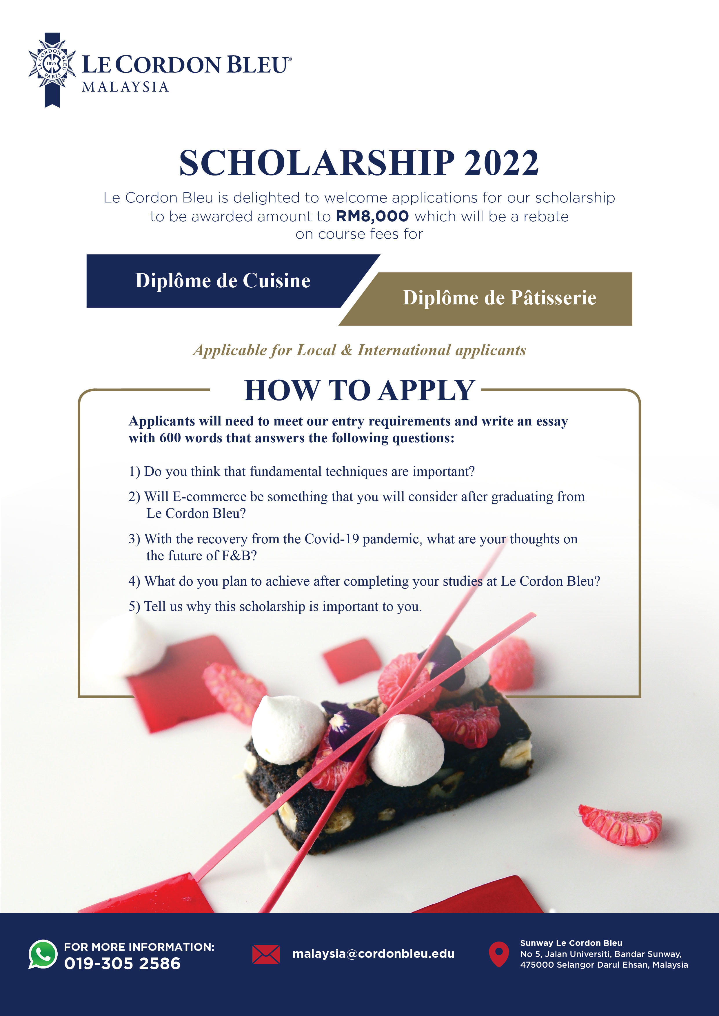 Scholarship 2022 (Cuisine and Pastry)