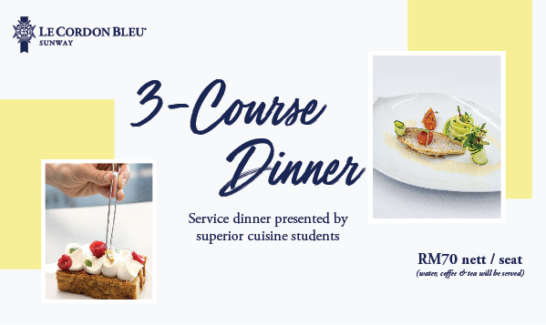 3 course dinner T3 2022