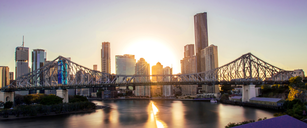Brisbane city skyline.