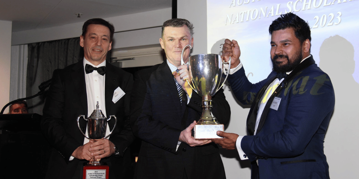 Adelaide alumnus Ganesh Iyer at the the 2023 Australian Baking Industry National Scholarship Awards 