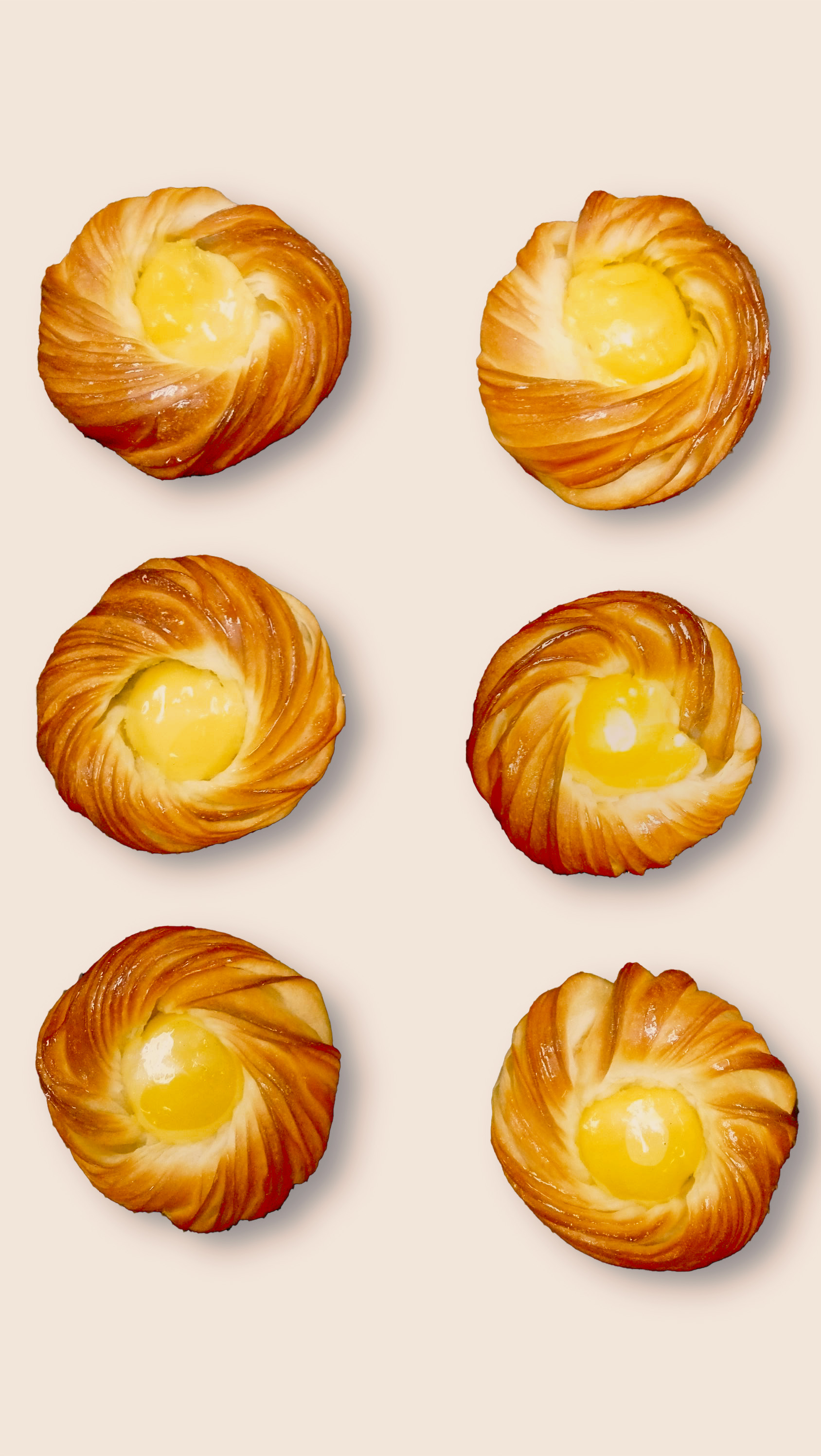 Puff Pastry Brioche with Mango Cream Cheese