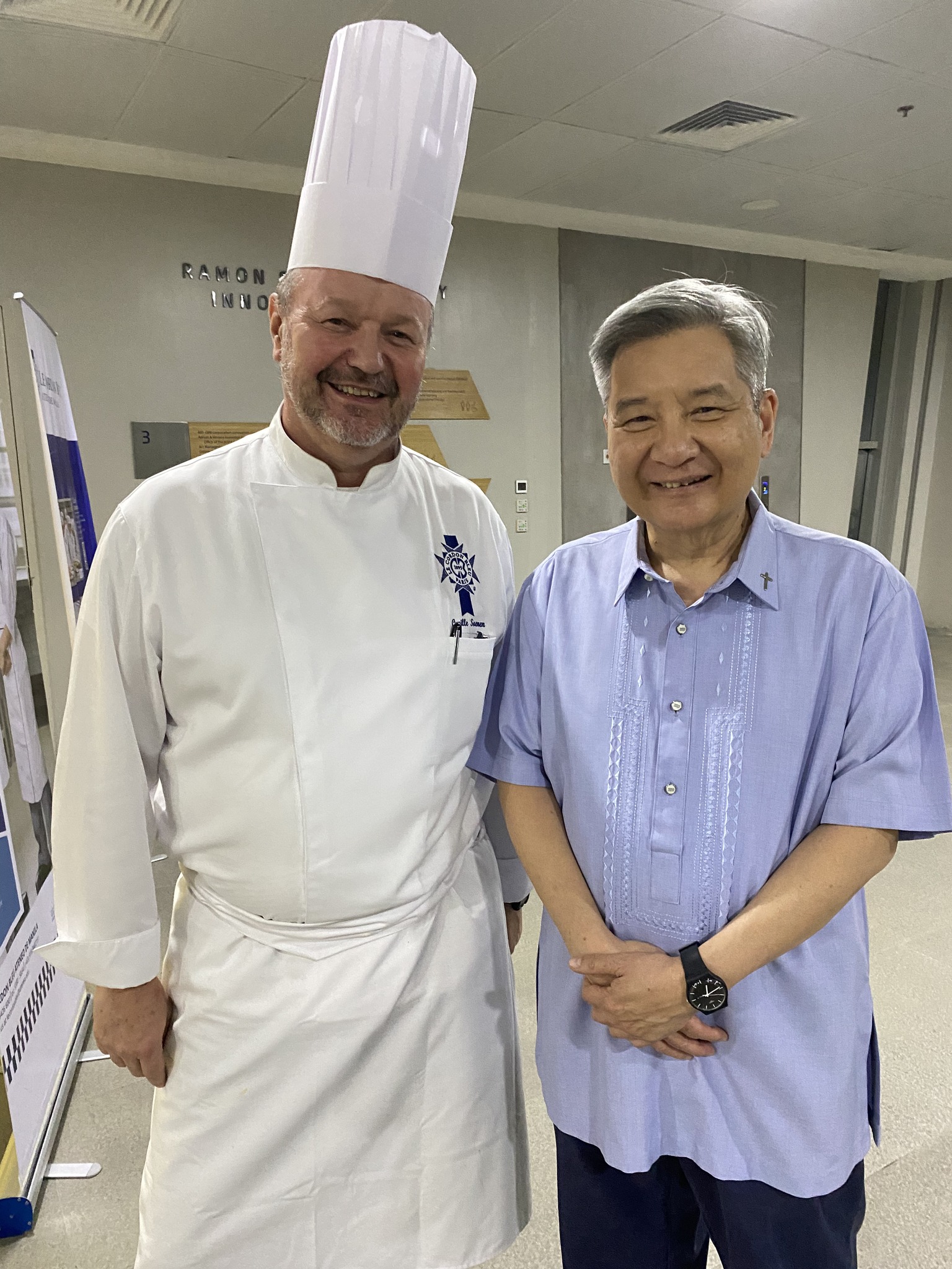 Chef Cyrille and Fr. Bobby Yap