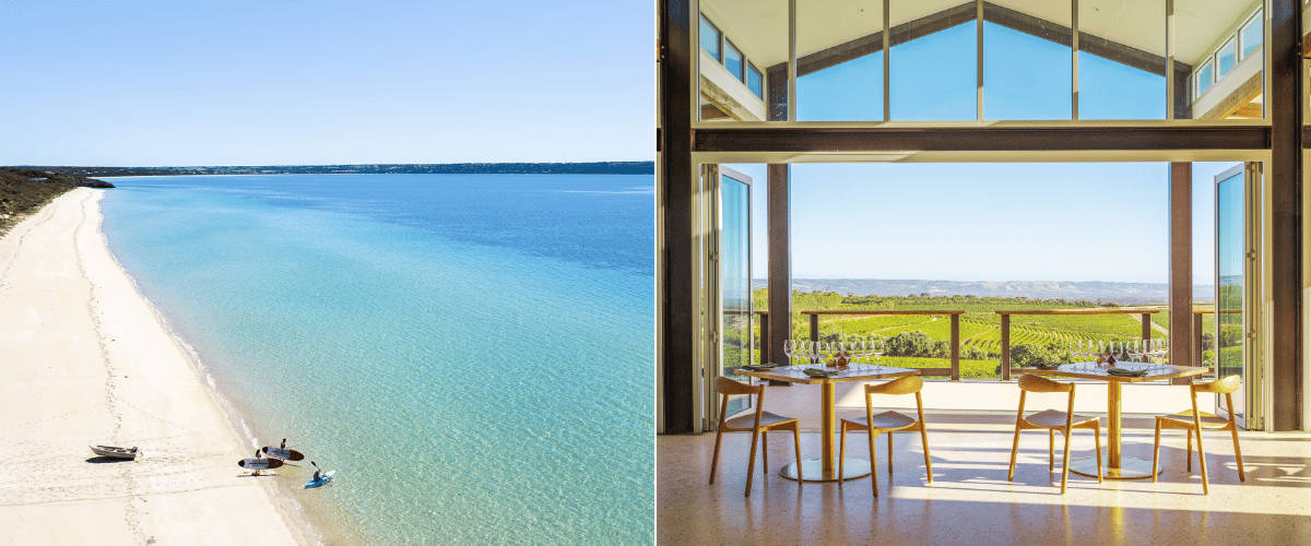 beach and wineries in south australia