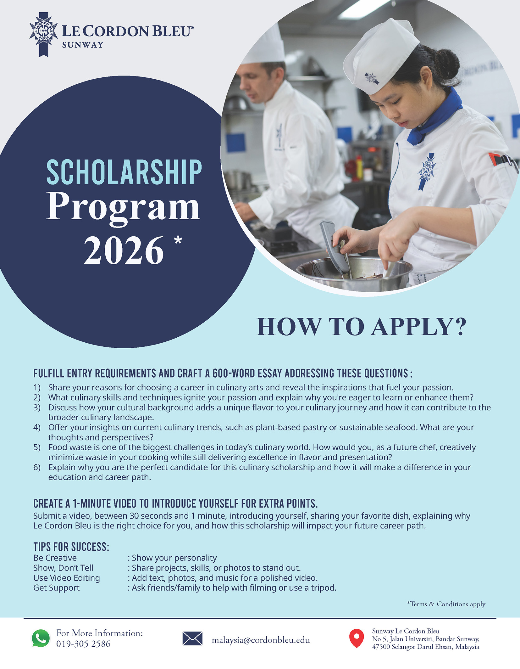 Le Cordon Bleu Malaysia Scholarship 2026