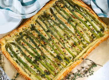 Puff Pastry Tart with Goats' Cheese and Asparagus Recipe by Rebecca Frey