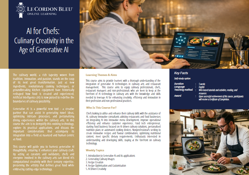 AI for Chefs: Culinary Creativity in the Age of Generative AI