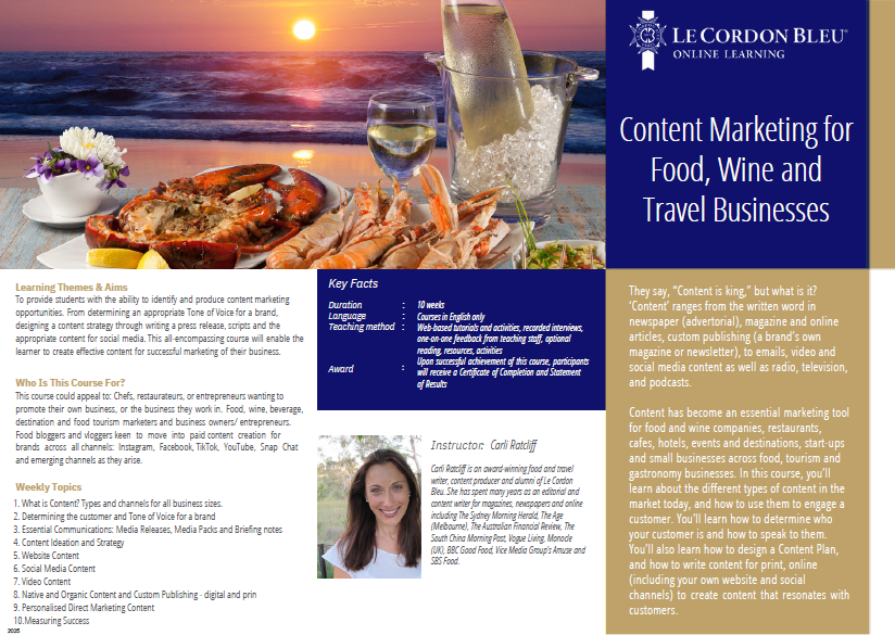 Content Marketing for Food, Wine and Tourism Businesses