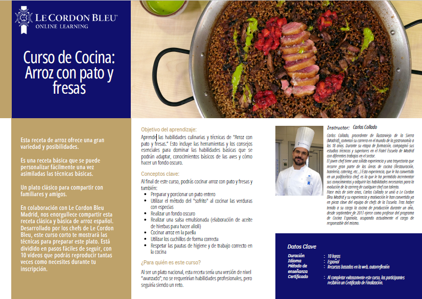 Curso de Cocina:Arroz con pato y fresas