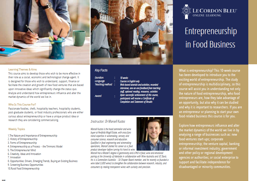 Entrepreneurship in Food Business