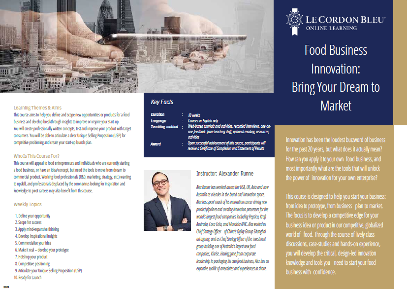 Food Business Innovation: Bring Your Dream to Market