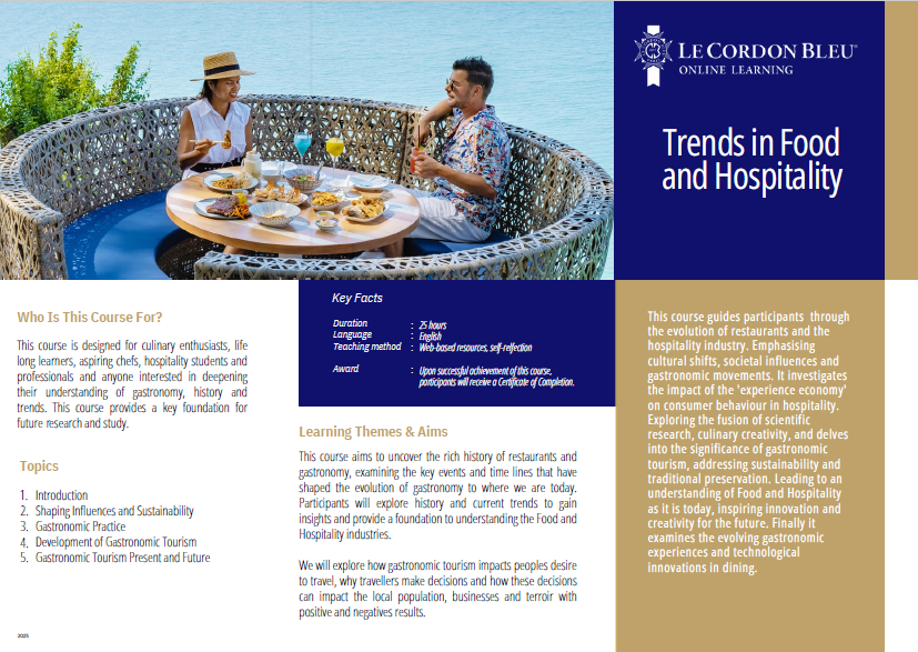 Trends in Food and Hospitality