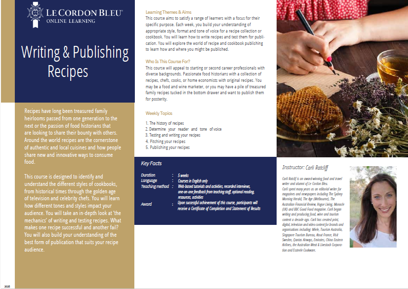 Writing and Publishing Recipes