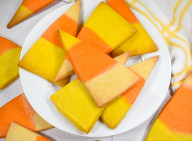 Candy Corn Sablés Recipe by Rebecca Frey